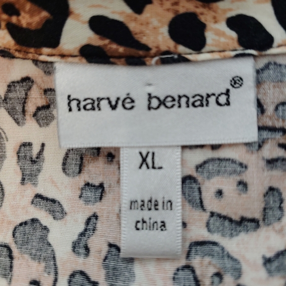 Harve Benard Leopard print belted XL top jacket - Picture 2 of 4